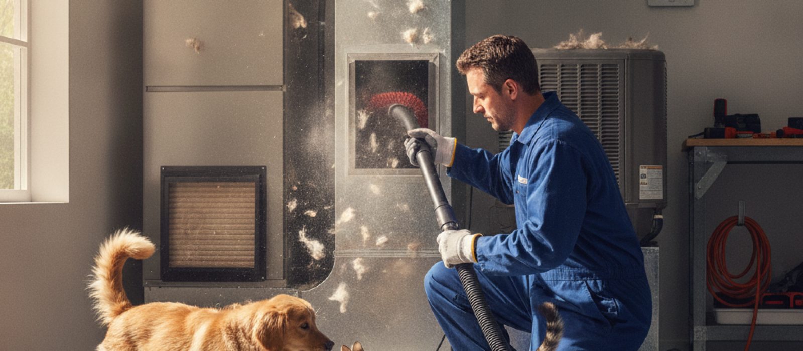 Air Duct Cleaning With Pets: How Hair and Dander Build Up